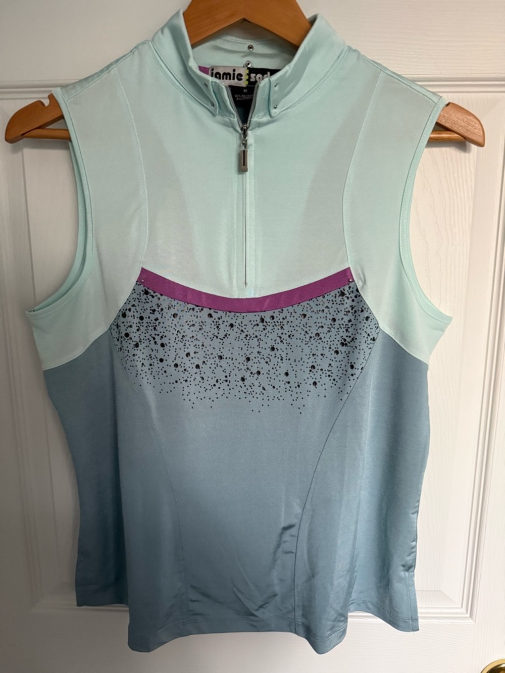 jamie sadock Mint, Slate & Pink Sleeveless Golf Polo